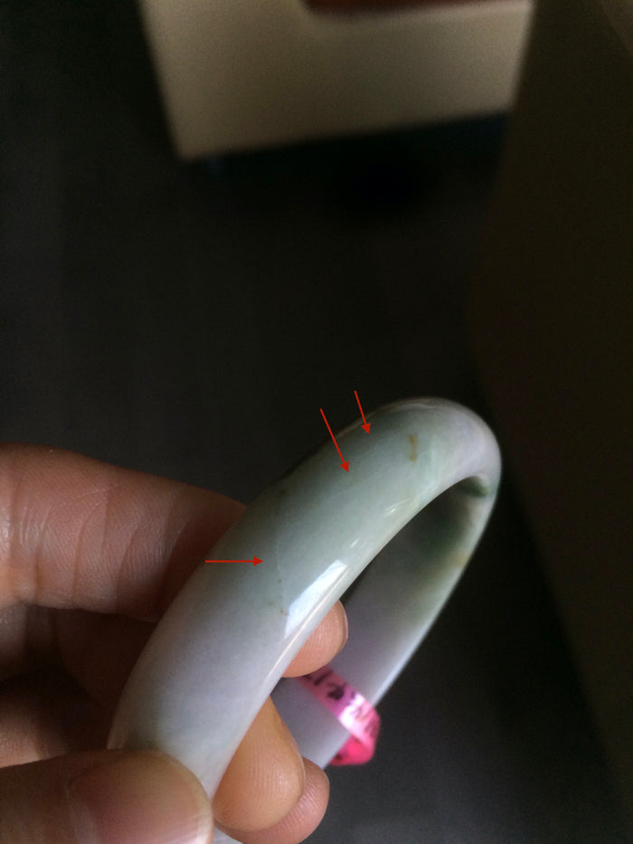 reserved! please don't buy. Thanks. 55.3mm 100% natural Type A green/brown/purple jadeite jade bangle B54