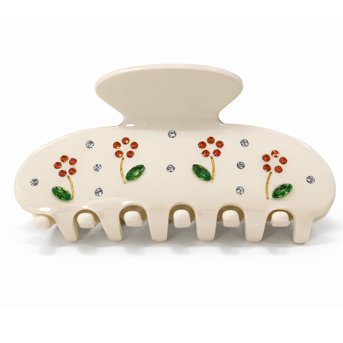 Private label rhinestone daisy hair clip featuring sparkling rhinestones and a daisy design, perfect for adding floral elegance to hairstyles.