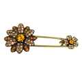 Private label rhinestone flower brooch with sparkling floral design, ideal for accessorizing clothing or accessories.