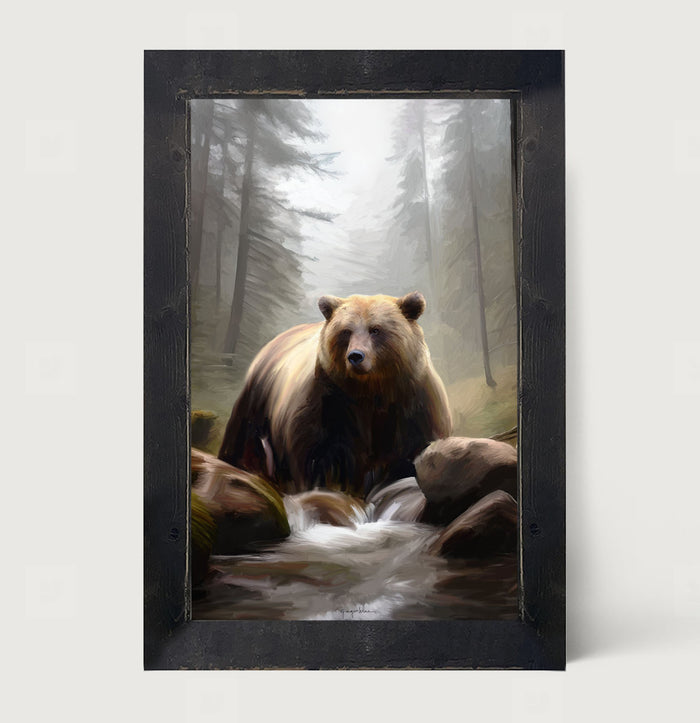 Riverside Bear - Framed art