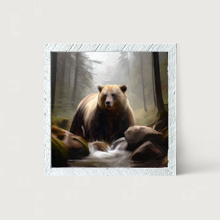 Riverside Bear - Framed art
