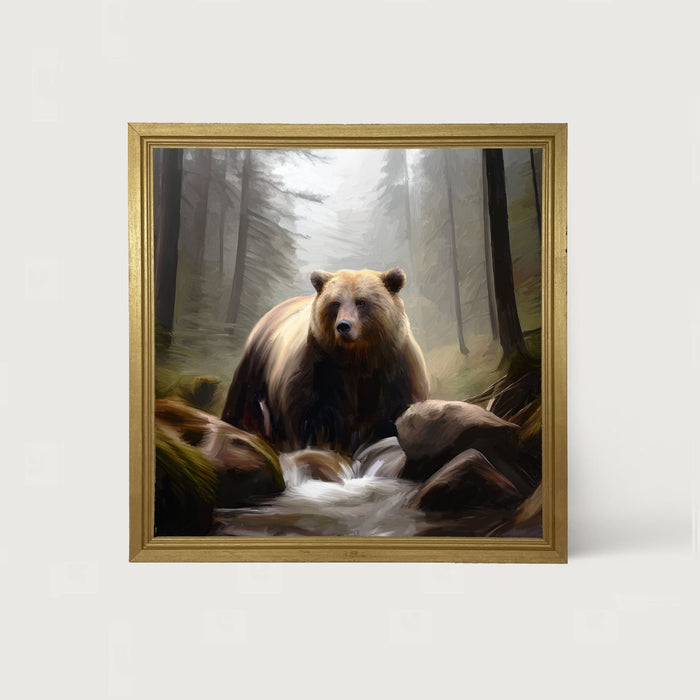 Riverside Bear - Framed art