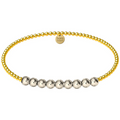 Gold filled beaded bracelet by BARA BOHEME featuring a delicate design and elegant gold tones.