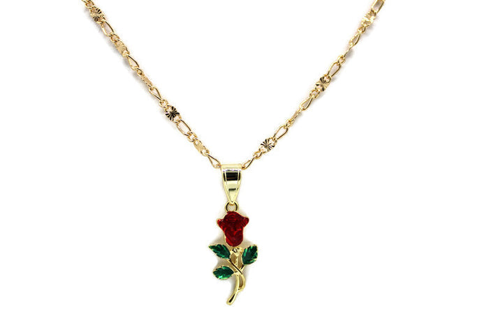 Rose Pendant with Necklace (24K Gold Filled)