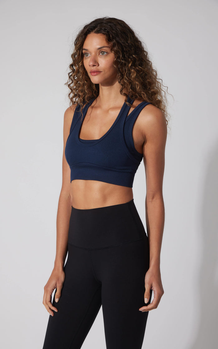 Seamless Ribbed Double Layer Bra - 90 Degree by Reflex