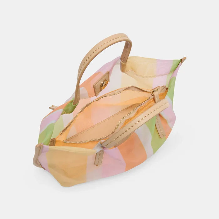 Dolce Vita Selene Mesh Handbag with stylish design and shoulder strap, featuring a see-through mesh material and elegant details.