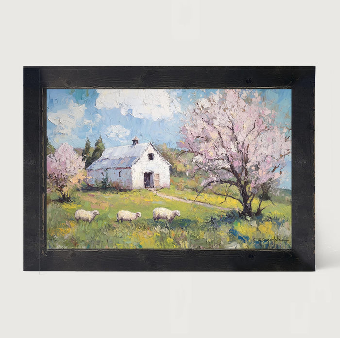 Sheep in Spring - Framed Art