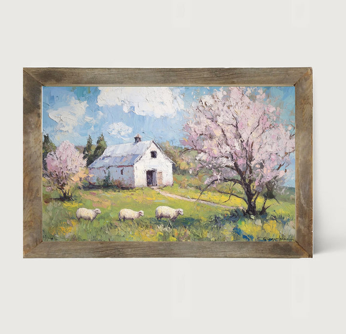 Sheep in Spring - Framed Art