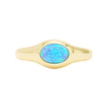 Melinda Maria "She's a Boss" signet ring featuring a sleek gold band and engraved bold lettering for empowering style.