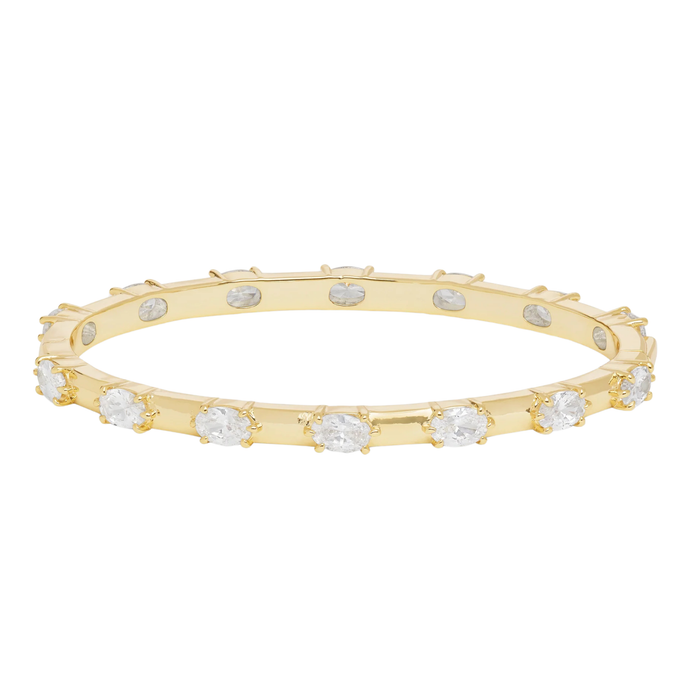 Melinda Maria She's On Point Station Cuff bracelet with sleek gold-tone design and minimalist station details.