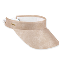 Shimmer women's visor hat by Sun N Sand with adjustable coil sizer and UPF 50+ sun protection, featuring a shiny shimmering finish.