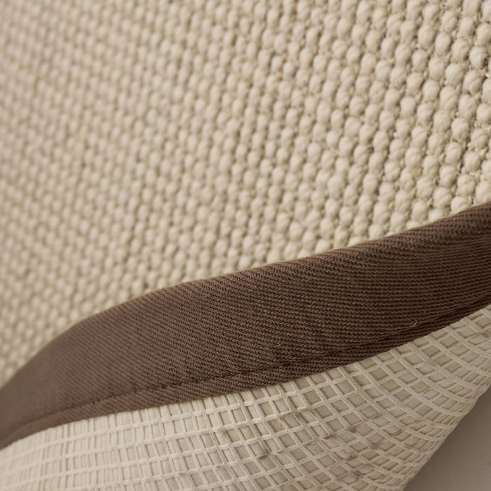 Sisal Boucle Mocha Rug made from 100% wool with a solid brown border.