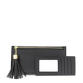 Slim 2-in-1 Private Label wallet with multiple card slots and a sleek design, shown in black with a compact silhouette.