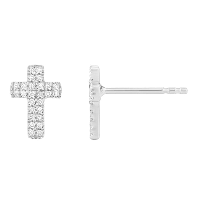 Small cross stud earring by Ella Stein featuring a delicate metal cross design for a subtle, stylish look.