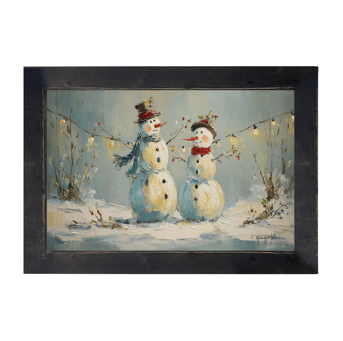 Snowman Couple - Framed Art