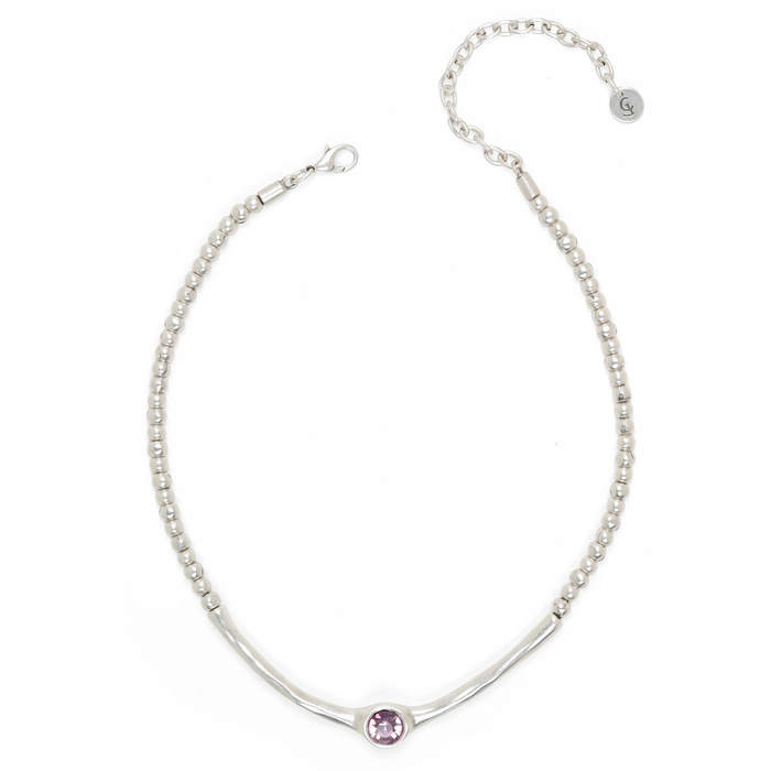 Chanour Solara Blush necklace featuring a delicate chain and blush-colored pendant, stylish jewelry for elegant occasions.