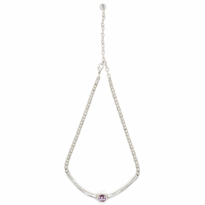 Chanour Solara Blush Necklace with pink beads and delicate chain, stylish jewelry accessory for women.