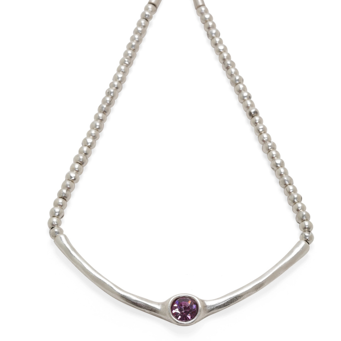 Chanour Solara Blush necklace with delicate chain and blush-colored pendant, elegant jewelry for special occasions.