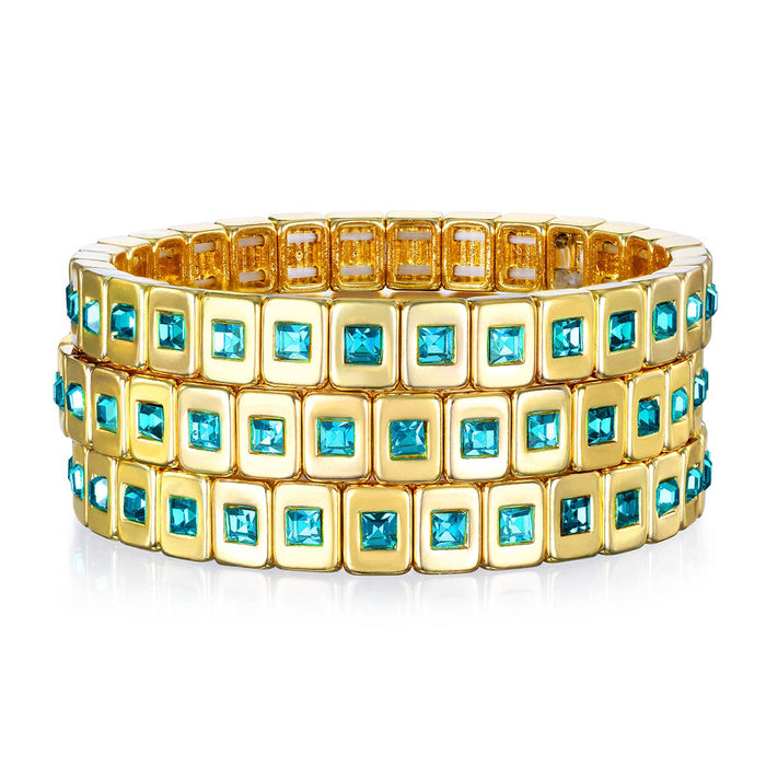 Sparkle Tile Bracelet-Blue