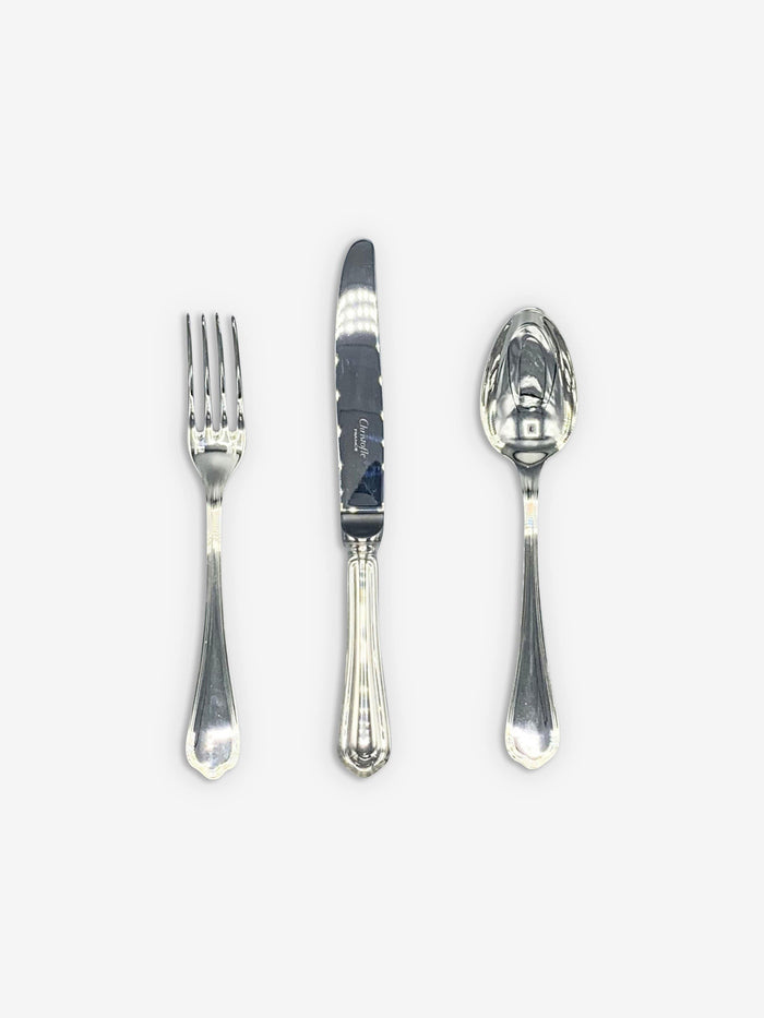 Christofle Spatours Dessert Fork in Silver Plate by Christofle Tabletop New Cutlery