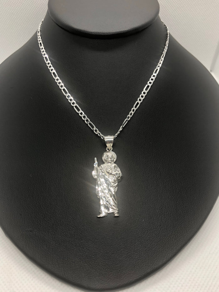 St Jude with 22" Necklace (.925 PURE SILVER)