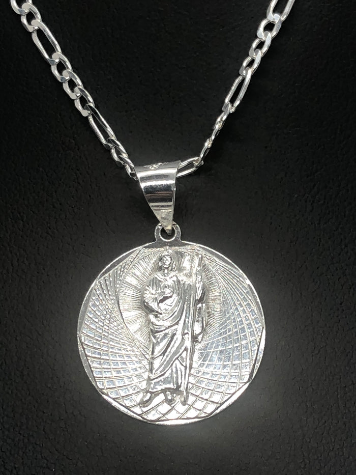 St Jude with 22" Necklace (.925 PURE SILVER)