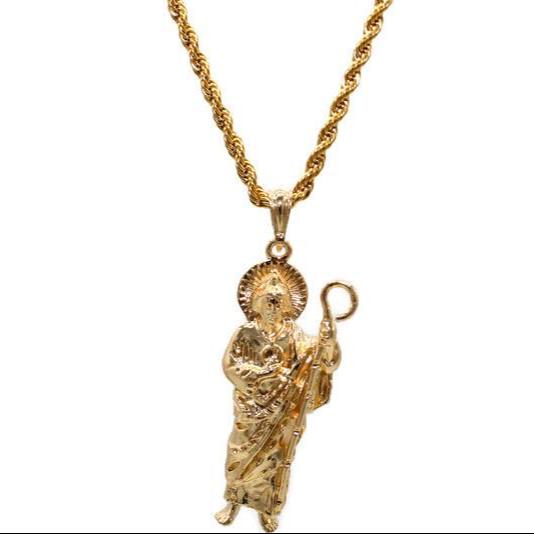 St Jude with Rope Necklace (24K Gold Filled)