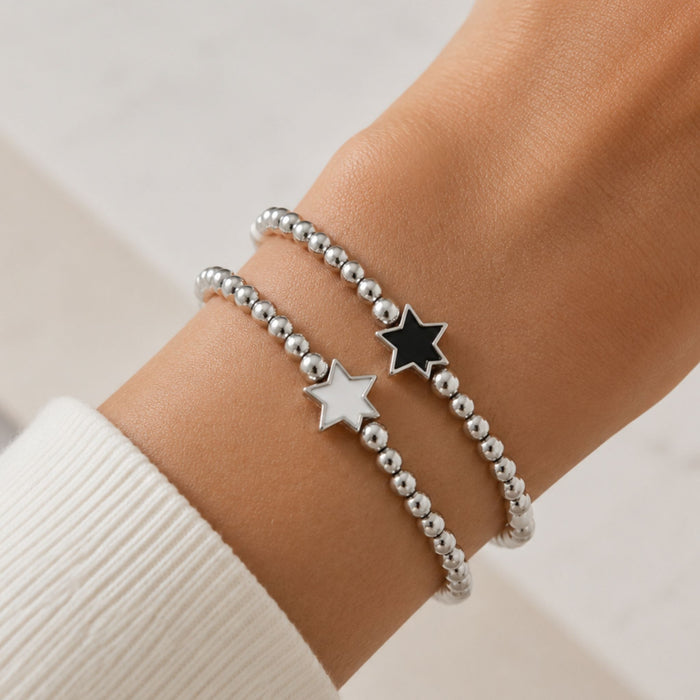 Star Enamel Beaded Stretch Bracelet