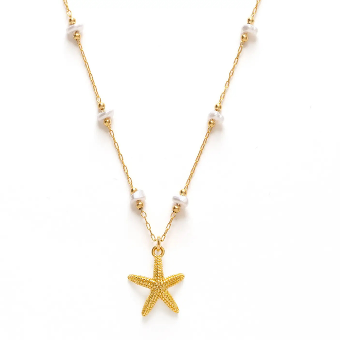 Starfish and Freshwater Pearl Necklace