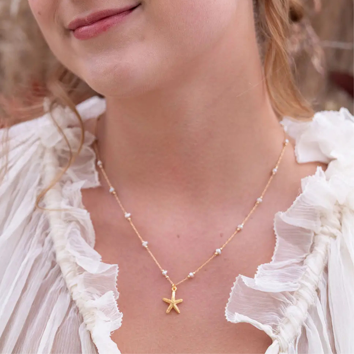 Starfish and Freshwater Pearl Necklace