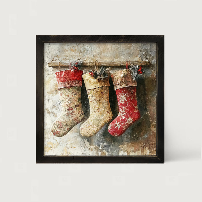 Stocking Trio - Framed art