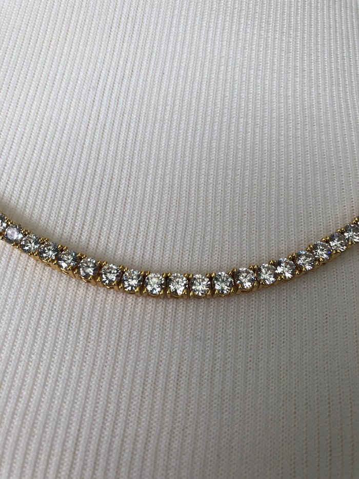 Tennis Iced Out 24" Necklace (14K Gold Filled)
