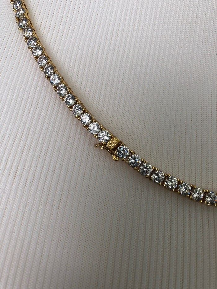Tennis Iced Out 24" Necklace (14K Gold Filled)