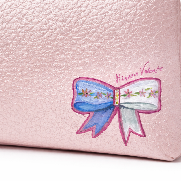 Hand-painted Gianna Valente wristlet from the Hand-Painted Wristlet Collection, featuring vibrant floral designs.