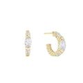 Melinda Maria The Maven Huggies earrings featuring gold-tone hoop design with subtle textured finish.