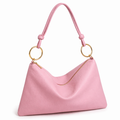 Private label Soho Slouch Bag, stylish leather handbag with slouchy design and top handle, in a neutral color.
