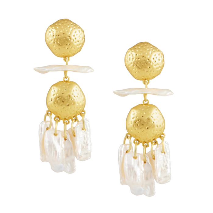 Sahira Jewelry Design Tillie Statement Earring featuring bold, intricate design with gold and gemstone accents