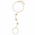 Triple Bow Knot Hand Chain Bracelet in 925 Sterling Silver