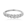 Twist stackable ring in rhodium plated sterling silver by M by Monte Luna, featuring a sleek, modern design.