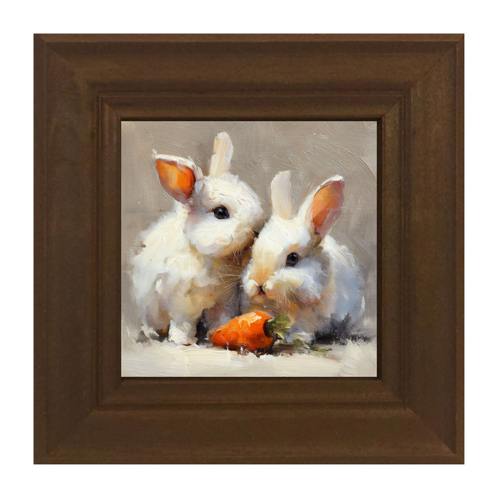 Two Bunnies with Carrot