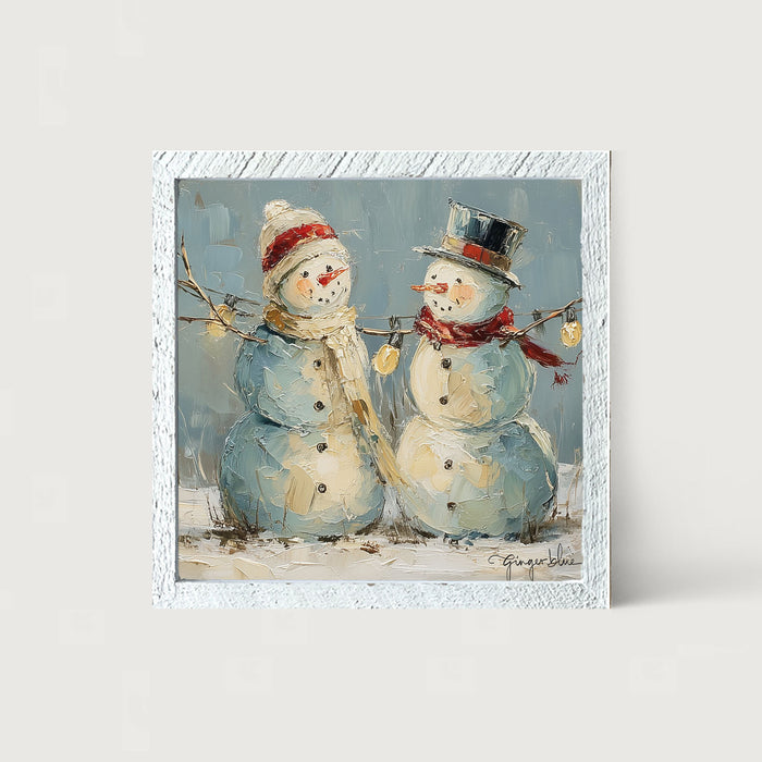 Two Snowmen - Framed Art