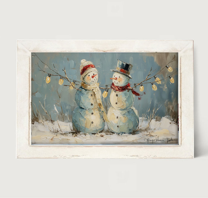 Two Snowmen - Framed Art