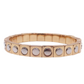Two-toned stud full circle bracelet by La Lumiere NY featuring a sleek, modern design with polished metal finish.