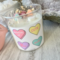 Lunastry Valentine Candy Candle in a decorative jar with a sweet, colorful candy design and a warm glow.