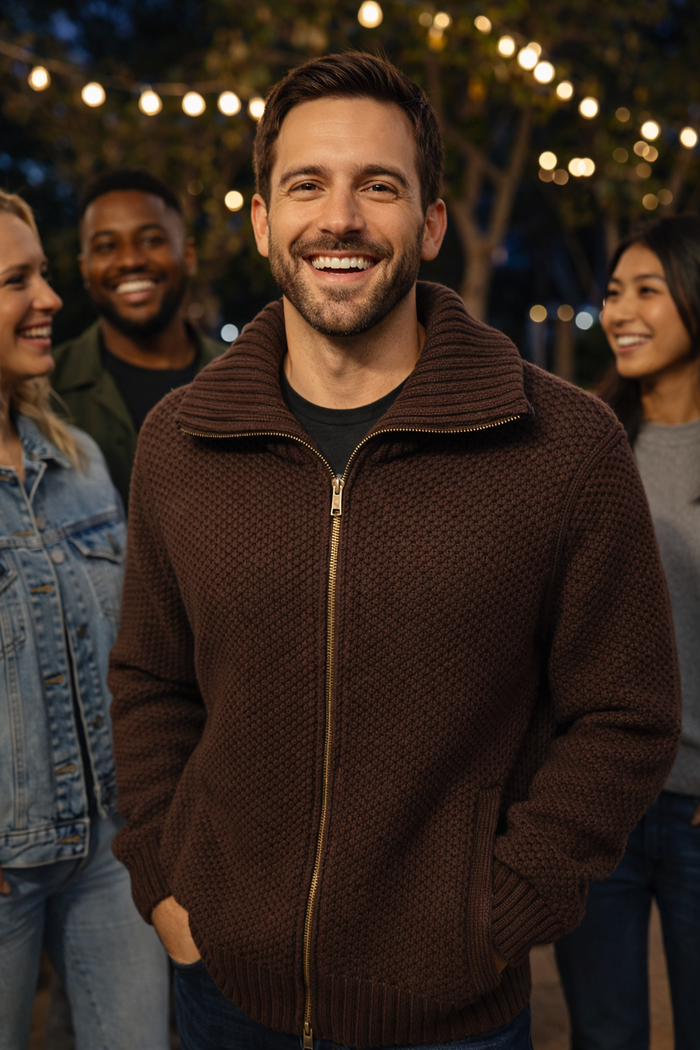 Waffle Jacket Brown