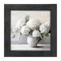 White Vase of Hydrangeas - Framed art