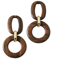 Natural wood hoop earrings from a private label, showcasing a smooth finish and lightweight design for everyday wear.