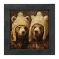 Wool Hat Bears - Framed Art