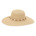 Sun N Sand woven shell paper braid wide brim hat with a 4.5-inch brim, stylish and sun-protective headwear for summer.