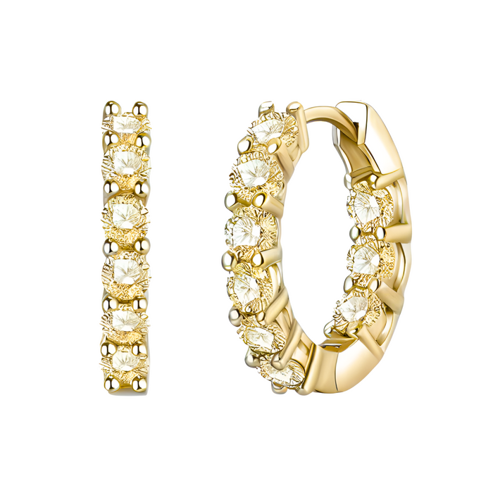 Small CZ hoop earrings by Private Label, featuring elegant sparkle and a delicate design suitable for everyday wear.